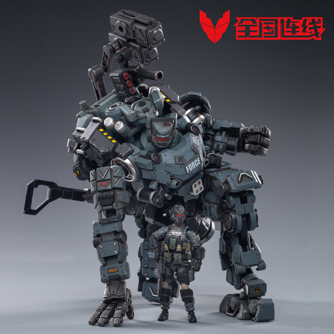 JOYTOY dark source steel bone mecha soldier movable deformation toy robot finished plastic model hand-made vehicle