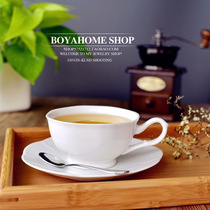 Elegant afternoon ceramic coffee cup European simple atmospheric pure white afternoon tea spoon with chassis set