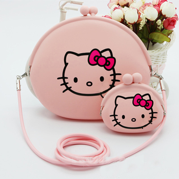 Hello kitty cute silicone children's cartoon bag summer ins summer small personality Hello female messenger bag