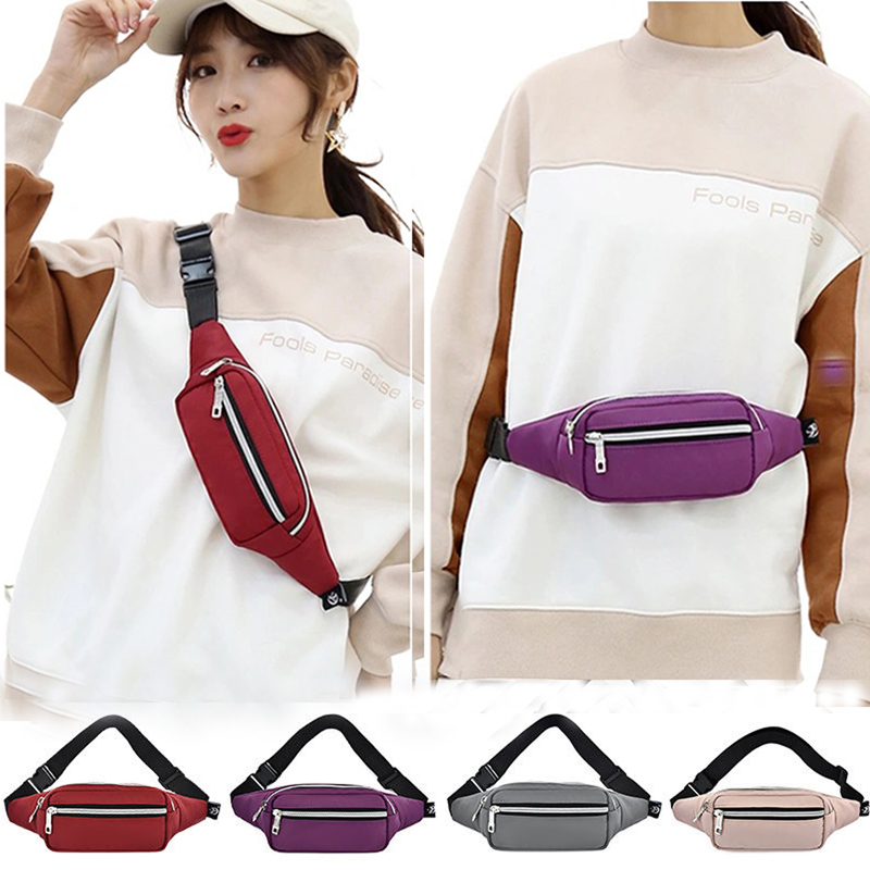 2021 new trendy messenger chest bag female summer small canvas fashion all-match bag summer sportswear mobile phone pocket