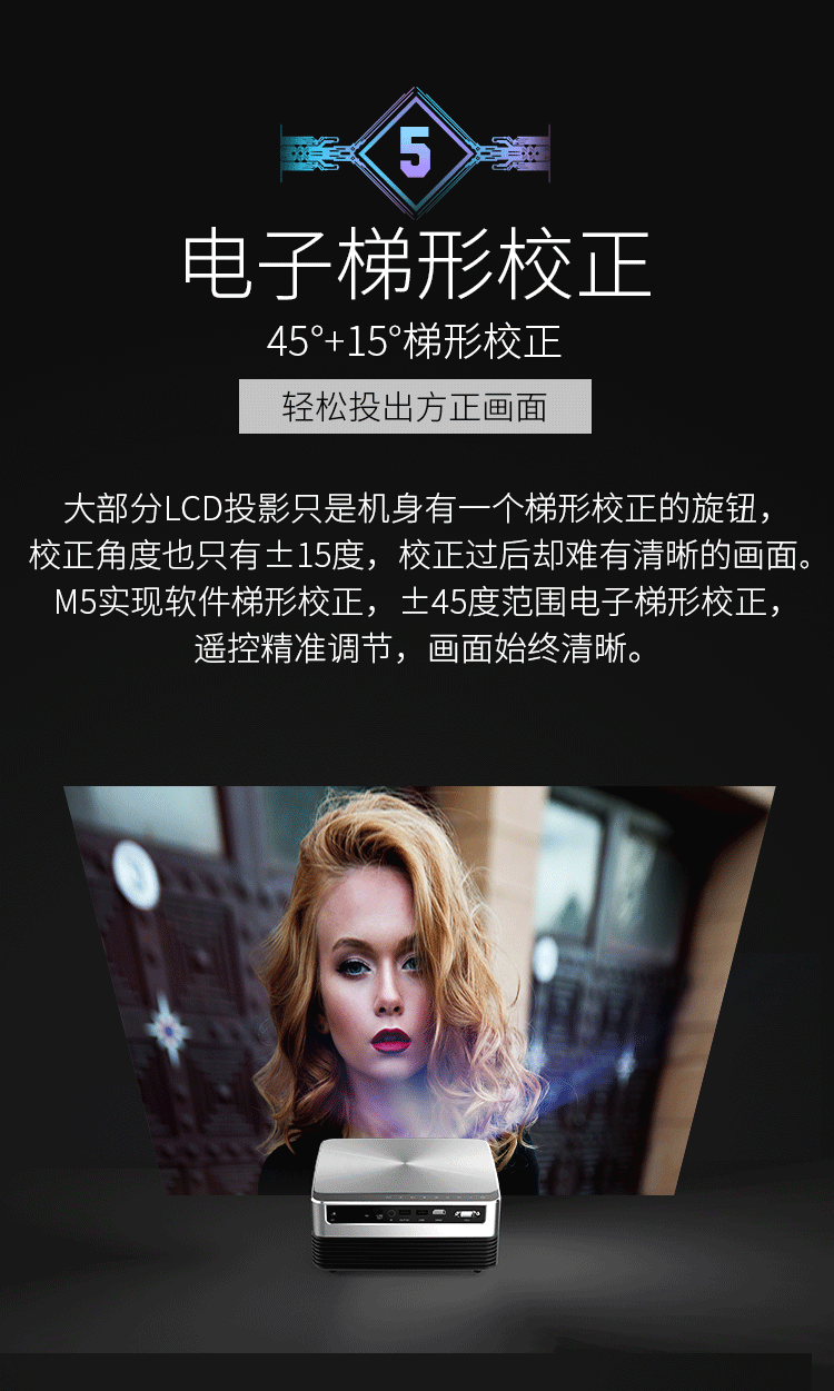 Máy chiếu Rui Shida M5 2019 Văn phòng mới Trang chủ HD Nhà hát thông minh 3D Máy chiếu điện thoại di động Không có màn hình TV Ký túc xá Khách sạn - Máy chiếu máy chiếu xiaomi mini