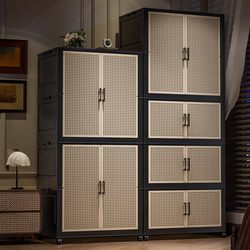 Medieval-Style Folding Wardrobe for Home Use in the Bedroom, Simple Children's Small Wardrobe, Baby Clothes Storage Box, Rental Storage Cabinet