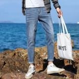 Трендовые джинсы, универсальный приталенный комбинезон, штаны, 2020, осенние, свободный прямой крой