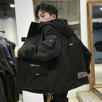 Fashion spring jacket mens jacket functional wind 2020 new Korean version of the trend tooling clothes trend brand mens clothing D