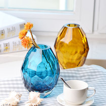 Simple color transparent glass vase decoration living room hydroponic flower vase dried flower flower arrangement home decoration crystal bottle