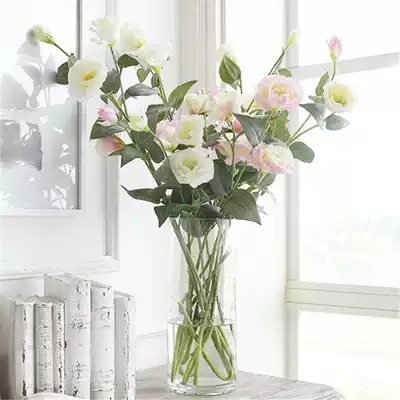 3 head simulation bellflower flower European style 6 head bellflower flower silk flower fake flower dried flower Living room vase set flower Eternal flower