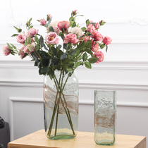 Modern simple transparent glass vase bubble flower vase Light luxury living room decoration ornaments countertop gradient flower vase
