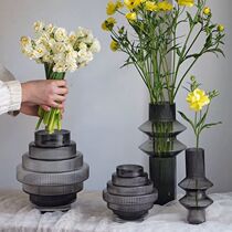 Nordic light luxury creative glass vase Modern simple home living room flower arrangement bottle ornaments Model room decorative flower