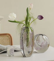 Glazed vase light and luxurious living room with large glass floral water crystal ball with high level of high sensual wind