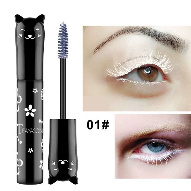 TEAYASON mascara màu không thấm nước siêu sợi dài mã hóa bột uốn trắng tím xanh cà phê nâu lắc cùng âm thanh - Kem Mascara / Revitalash mascara đầu nhỏ