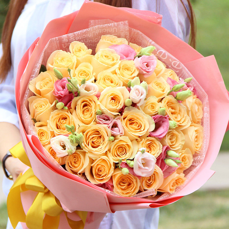 Champagne Rose Bouquet Bouquet of Birthday Flower Delivery Flower Shop Delivery Flower Shop for Tongcheng City, Daxiang County, Daxi County, Shanxi City