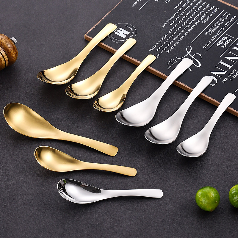 304 stainless steel spoon Round soup spoon home tablespoon food spoon Korean restaurant spoon main dining spoon