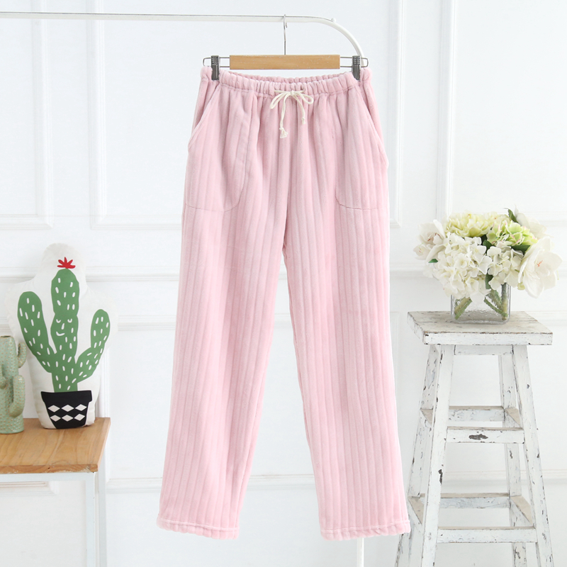 Flannel Pyjama Quần nữ mùa thu và mùa đông Quần dày cotton dày Quần bà bầu Moon Loose Coral Lông cừu Kích thước lớn quần thể thao nam