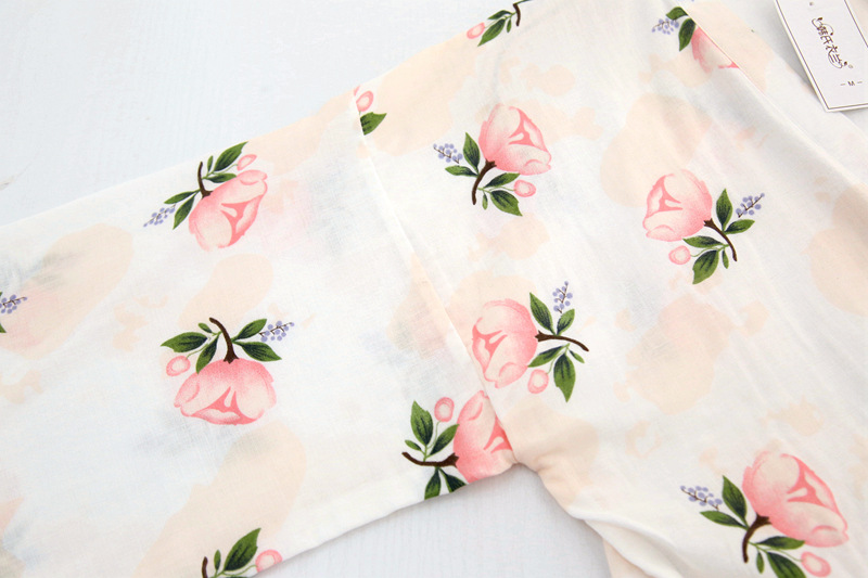 Sakura Nhật Bản kimono cotton nữ đồ ngủ mùa xuân và mùa hè cotton gạc đôi dịch vụ nhà áo ngủ mồ hôi hấp quần áo áo choàng tắm hình ảnh đồ bộ kiểu