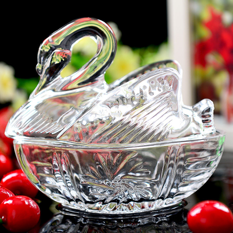 Every Day Special Price Home Creative Crystal Glass Sugar Jars Delicate First Accessories Box Containing Box Candy Box Dried Fruit Tray Hem