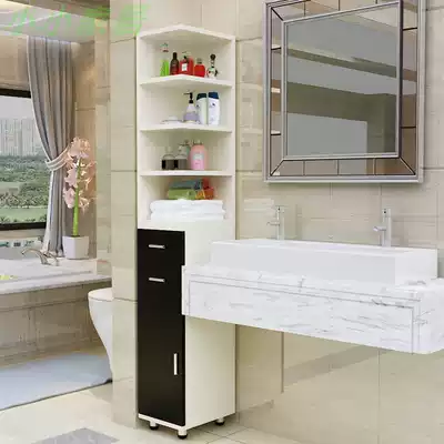 Bath cabinet toilet combination side cabinet extraction toilet paper side cabinet corner cabinet European simple floor storage storage with door wash table