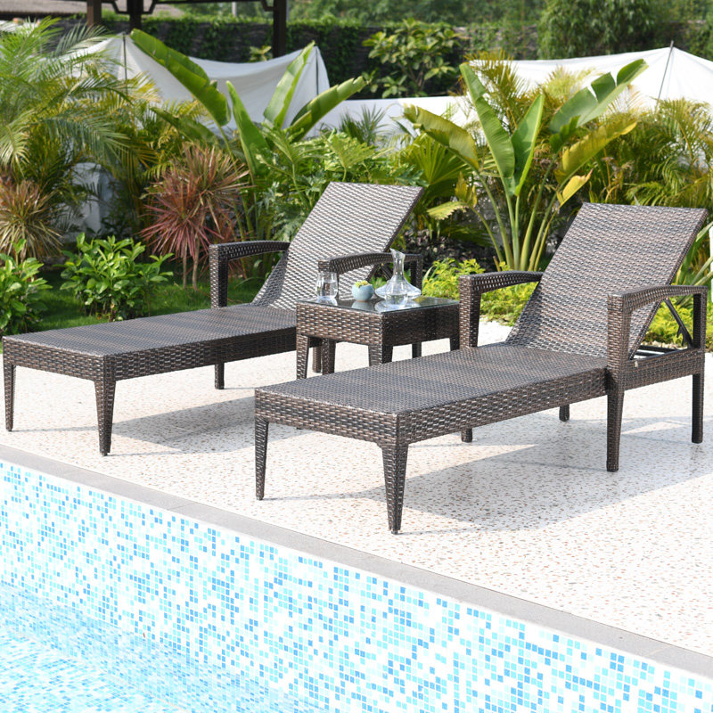 Outdoor rattan bed leisure balcony rattan chair outdoor waterproof courtyard lounge chair villa swimming pool rattan beach chair