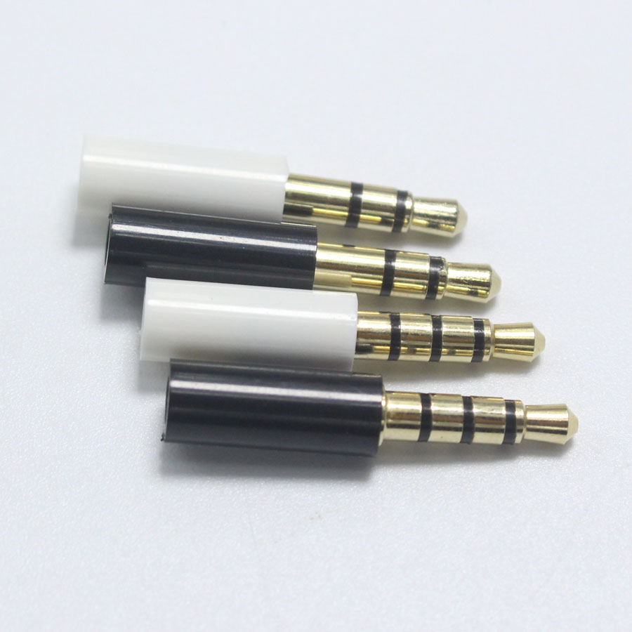 Gold-plated 3 5MM audio cable plug 3 5 headphone plug diy male head 3 sections three sections 4 sections four sections welding