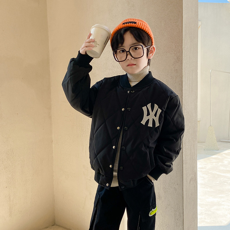 Korean children's cotton-padded jacket boy's cotton-padded jacket jacket 2022 autumn and winter middle-aged children's new cotton thickened baseball uniform