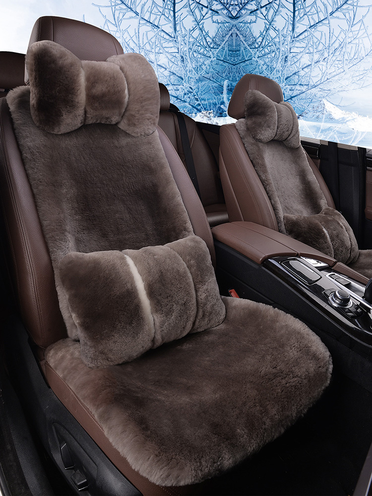 Winter pure wool car cushion Audi A6LA4LQ5LBMW5 Department X5 Maiten sheep cut down small brute waist cushion