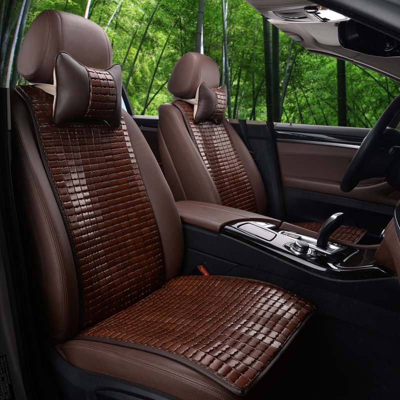 Summer small brute waist bamboo sheet car cushion monolithic bamboo cool mat cool mat breathable mahjong universal front single seat cushion
