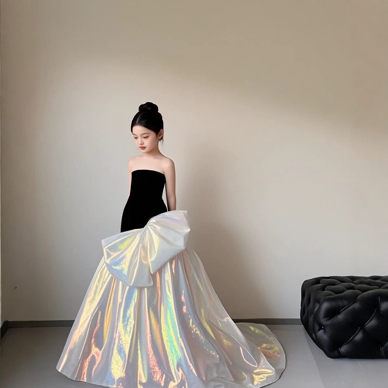 High-End Runway Evening Dress for Older Children 2026 New Stylish Girls' Host Piano Performance Dress