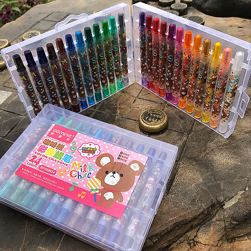 Creativity Eco-friendly Rotation 12 12 18 24 24 Crayons Children's Kindergarten Fine Arts Supplies Primary Student Prizes Gifts