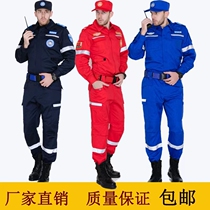 Lang Senkai Emergency Rescue Suit Fire Clothing Blue Sky Red Rescue Rescue Team Work To Serve Labor and Rescue Service