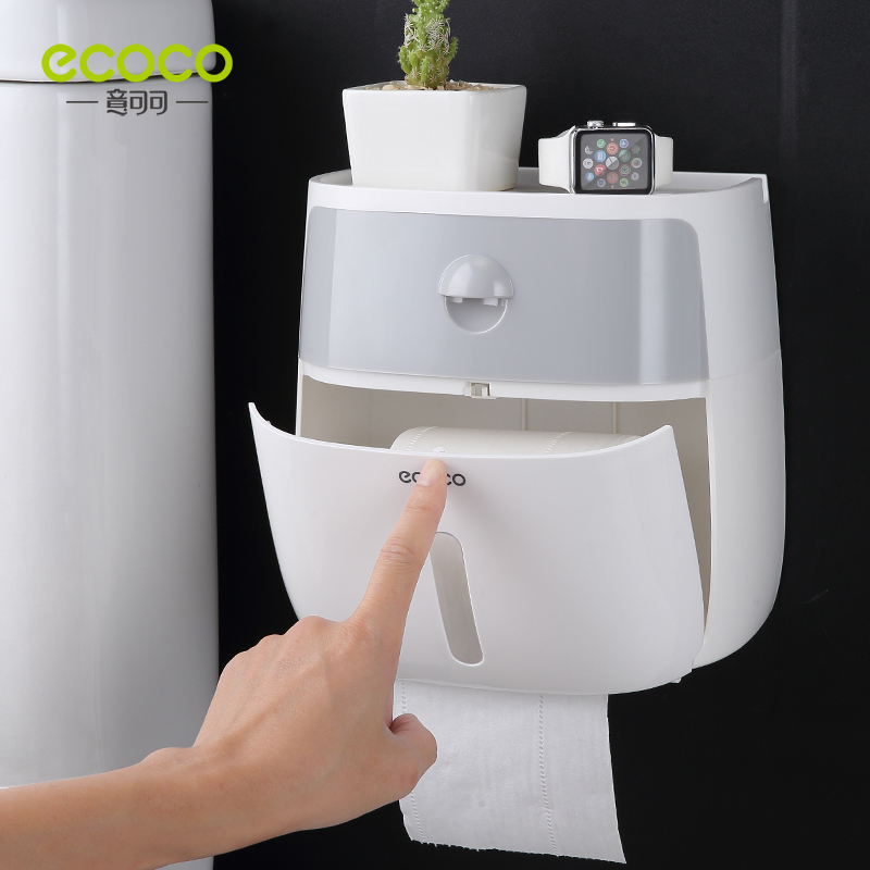 Household bathroom tissue box creative shelf toilet paper box punch-free pumping paper roll box waterproof roll tissue holder