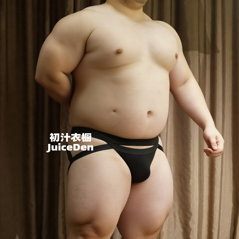 Chuji Butt-Lifting Double Thong Underwear, Stylish and Unique with Steel Ring Decoration, Solid Color Cotton Briefs, Low-Rise Thong for Young Men