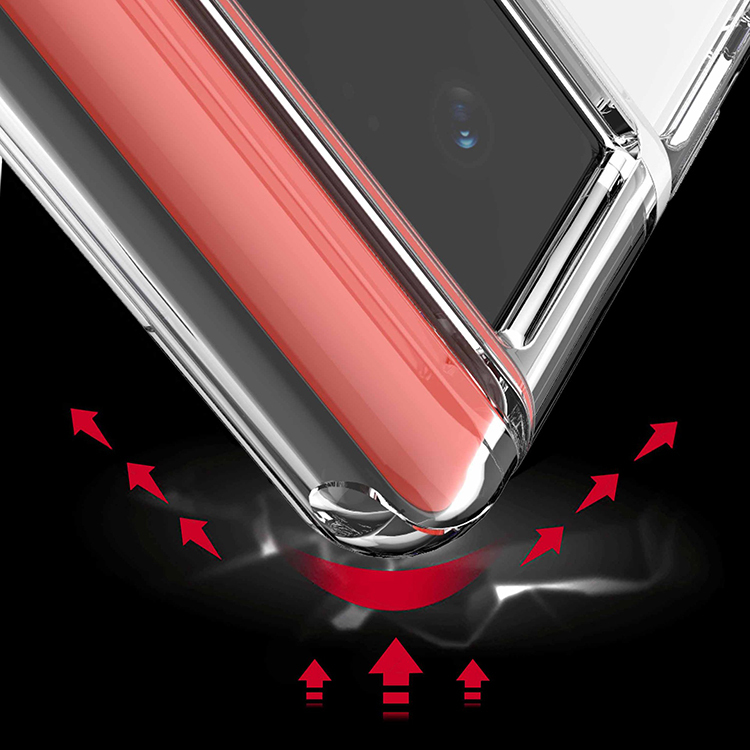 Shockproof 7, 7 Pro Transparent Clear PC Airbag Corner Protection Google Pixel Phone Case