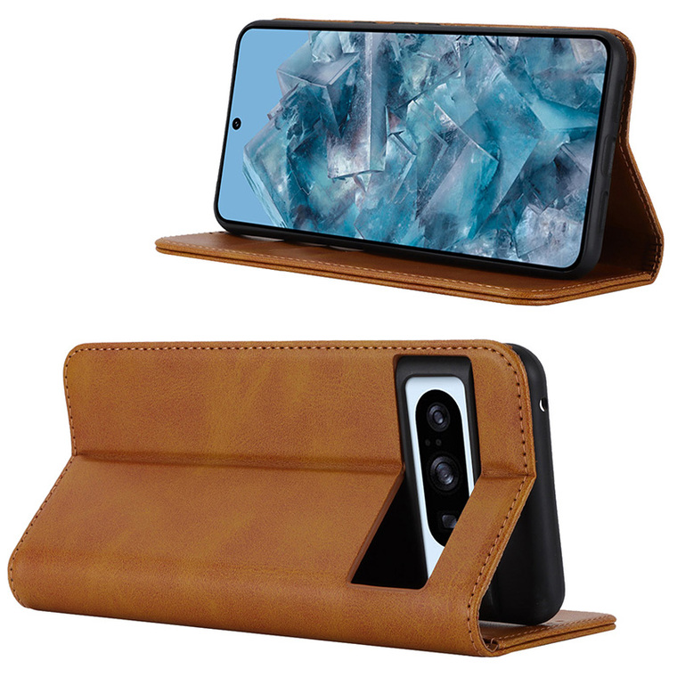 8, 8 Pro Leather Magnetic Wallets Folio Flip Synthetic Leather Card Holder Wallets Business Kickstand Folding Stand Google