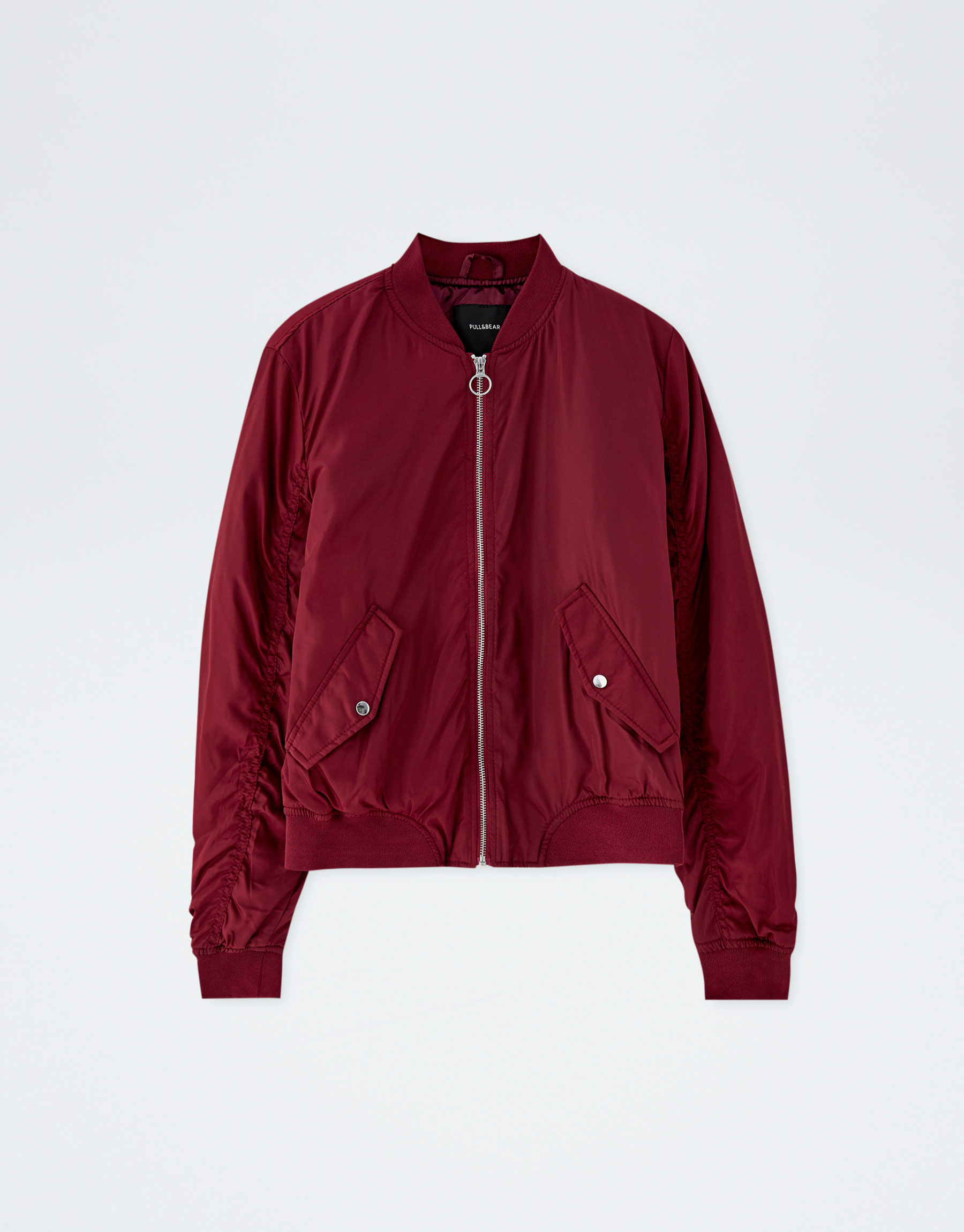 PullAndBear 2018 thu đông 2018 mới cho nữ áo khoác bomber đoạn ngắn 09712311 mẫu áo khoác ngắn đẹp
