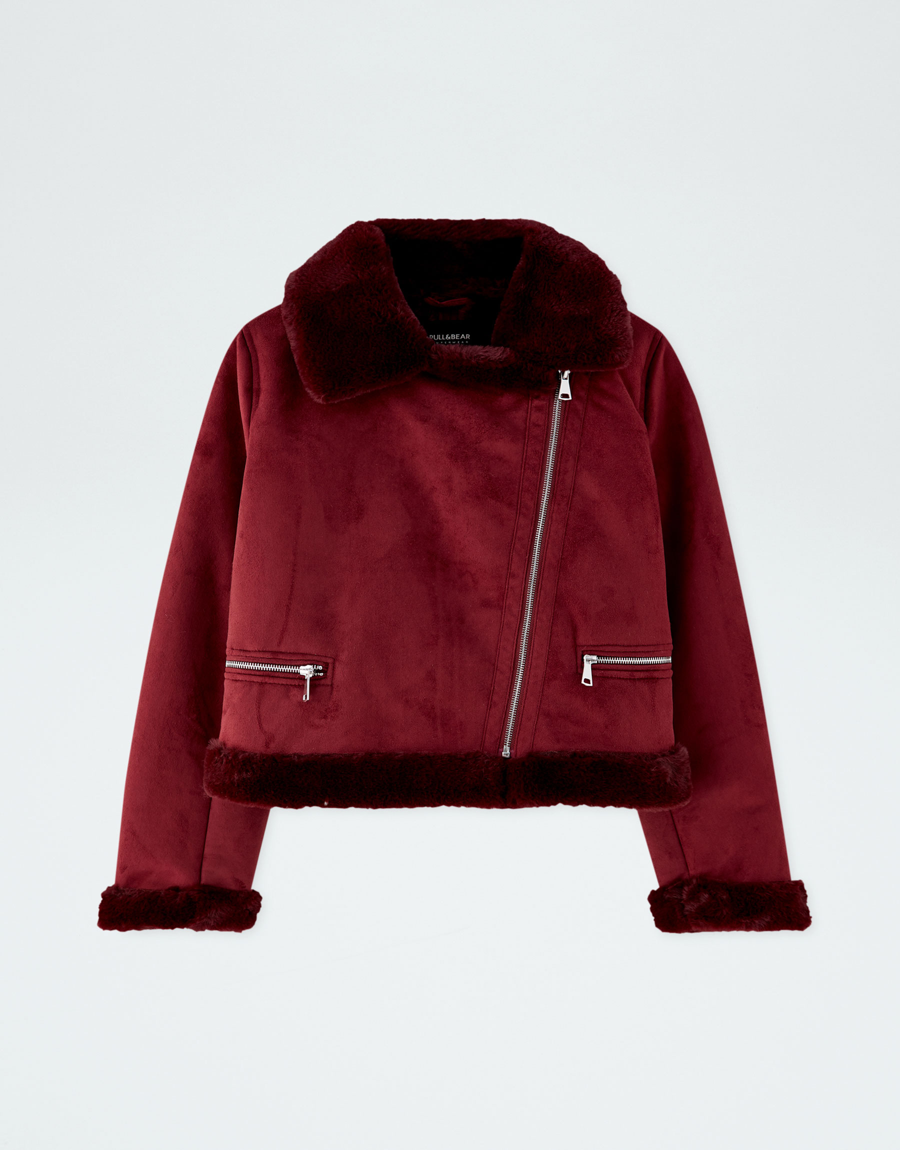 PullAndBear 2018 thu đông 2018 mới dành cho nữ áo khoác ngắn xe máy sang trọng 09711327 mẫu áo khoác nữ đẹp 2021