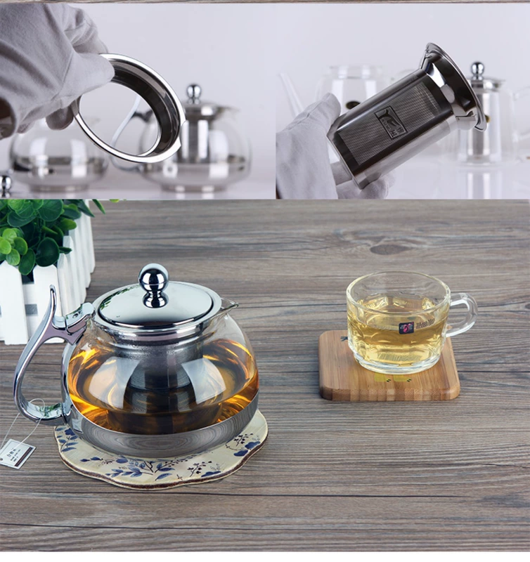 Yafeng ấm trà thủy tinh Taiji nồi inox lọc thủy tinh nhiệt độ cao bộ trà ấm trà lọc - Trà sứ