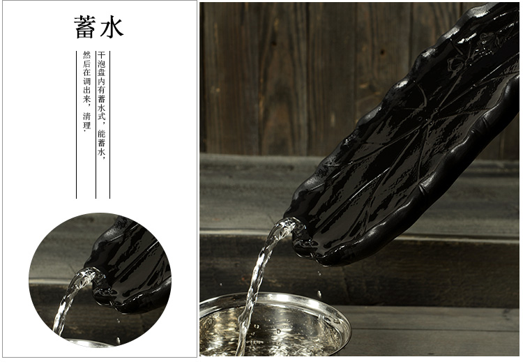 Bộ ấm trà Lotus Kung Fu Bộ khay trà Mini Hộ gia đình Bóng khô Lưu trữ Nước Trà Bộ đệm khô Khay Đặc biệt - Trà sứ bình pha trà có lõi lọc