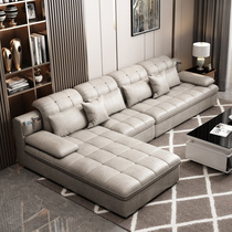 Leave-in technology fabric sofa Living room furniture size Simple modern in-line latex sofa combination set