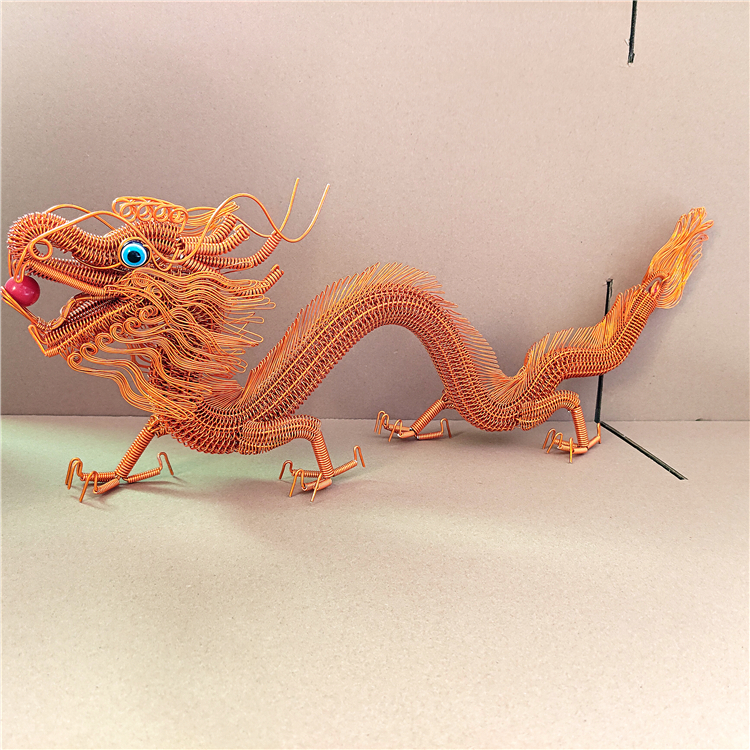 (60 cm Large Number Dragon) Metal Dragon Model Aluminum Wire Process Gift Pendulum Decoration Creative Large Craft Items Swing Piece