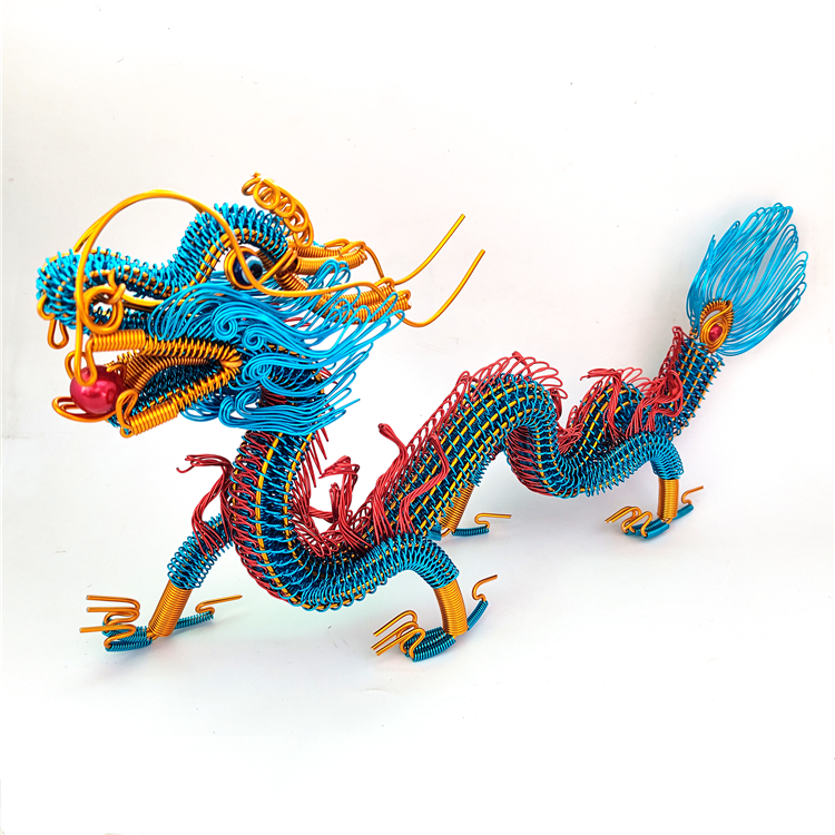 (50 cm Dragon Model) China Dragon Land Showerware Tourism Memorabilia Special Gift Handmade Aluminum Silk Weave