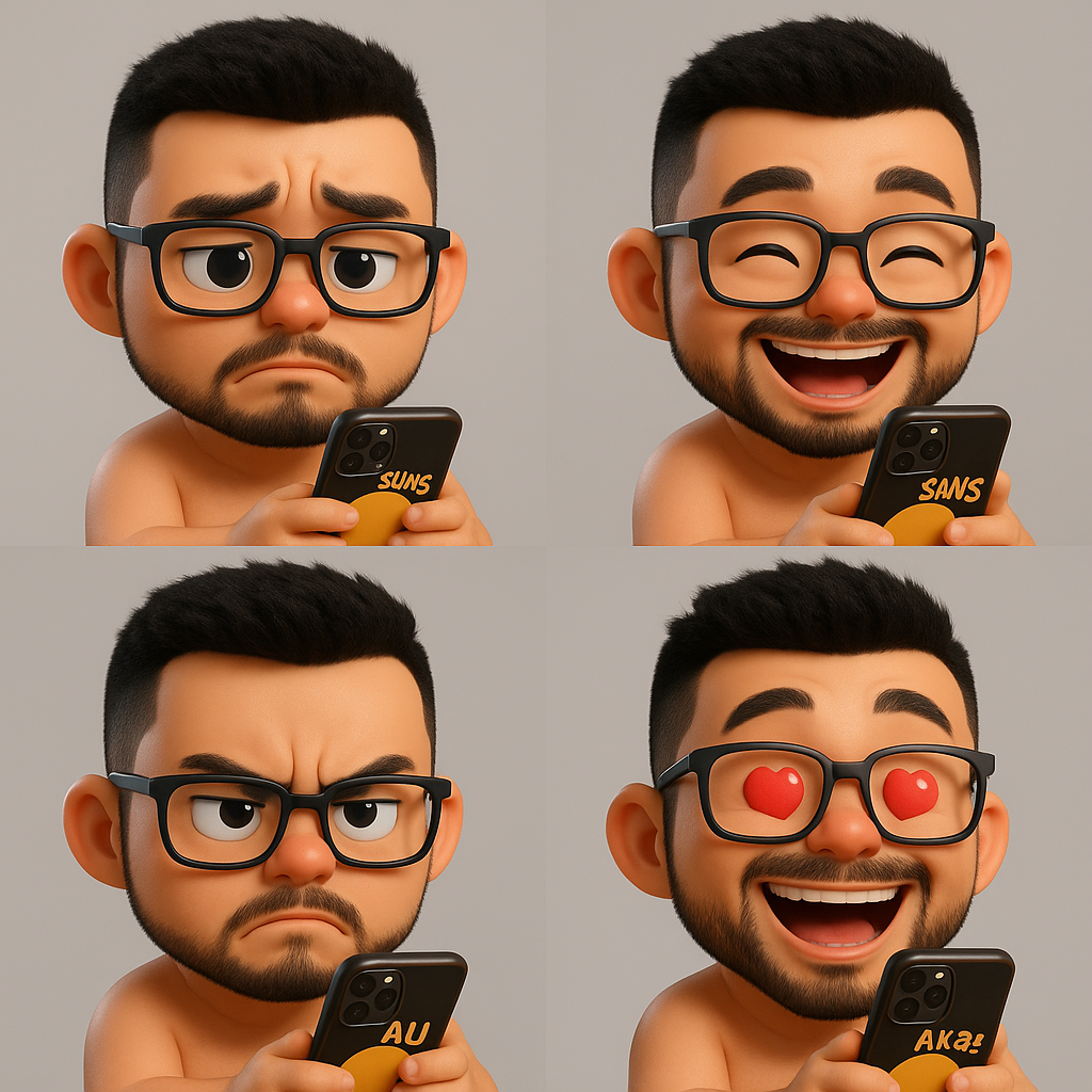 微信AI表情包制作：吉卜力风格9宫格，打造专属3D静态IP形象！