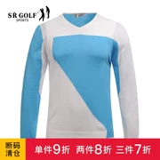 S.R.GOLF nam mùa xuân mới nam áo len cổ chữ V khâu áo len áo len nam - Kéo qua