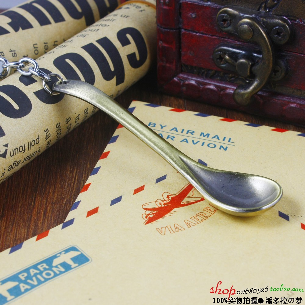Small Spoon Key Buckle Pendant Creative Cute Soup Spoon Ornament Mini Ladykey Ring Alloy Metal