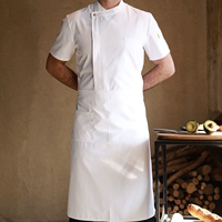 Белый фартук, короткий рукав