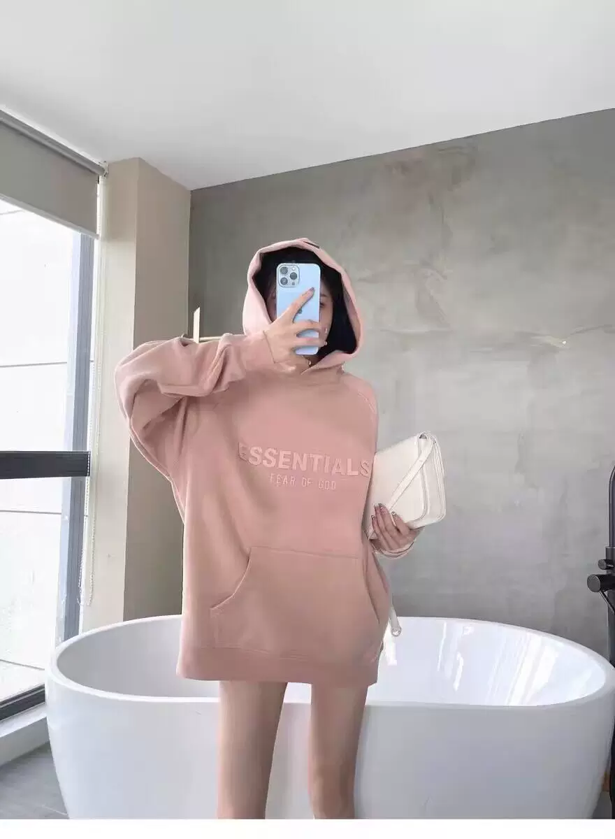 Спортивная фуксия флисовая толстовка с капюшоном и длинным рукавом, oversized