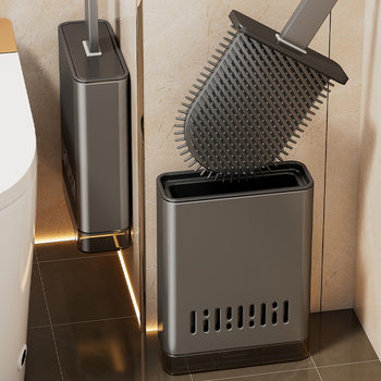 Silicone toilet brush household no dead ends 2025 new wall-mounted bathroom toilet special cleaning brush