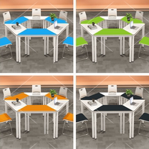 School maker classroom Reading Art painting Training classroom Desk and chair combination Tutoring class Students hexagonal table hexagonal