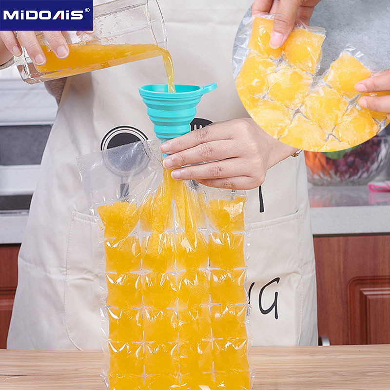 Disposable Ice Bag Plaid Home Self closure Ice Eat Cold Drink Freeze Ice Bag Ice Box Theice Cubes Molds Molds