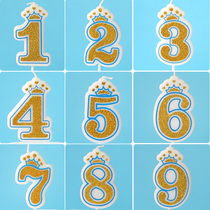 Birthday Festival crown one year Childrens Day party cake decoration without l smoke digital candle DIY baking accessories