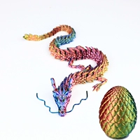 Красный, золотой и синий трехцветный китайский дракон 30 см + яйцо дракона и бесплатные усы дракона