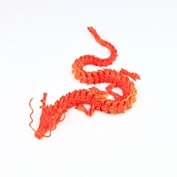 Блестящий красный золотой китайский дракон 30 см Бесплатная борода дракона